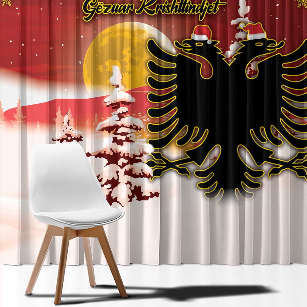 Albania Christmas Window Curtain Gezuar Krishtlindjet - Wonder Print Shop