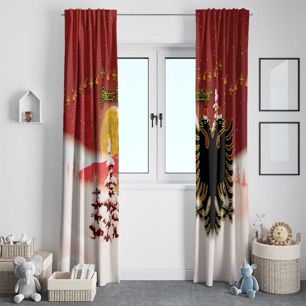 Albania Christmas Window Curtain Gezuar Krishtlindjet - Wonder Print Shop