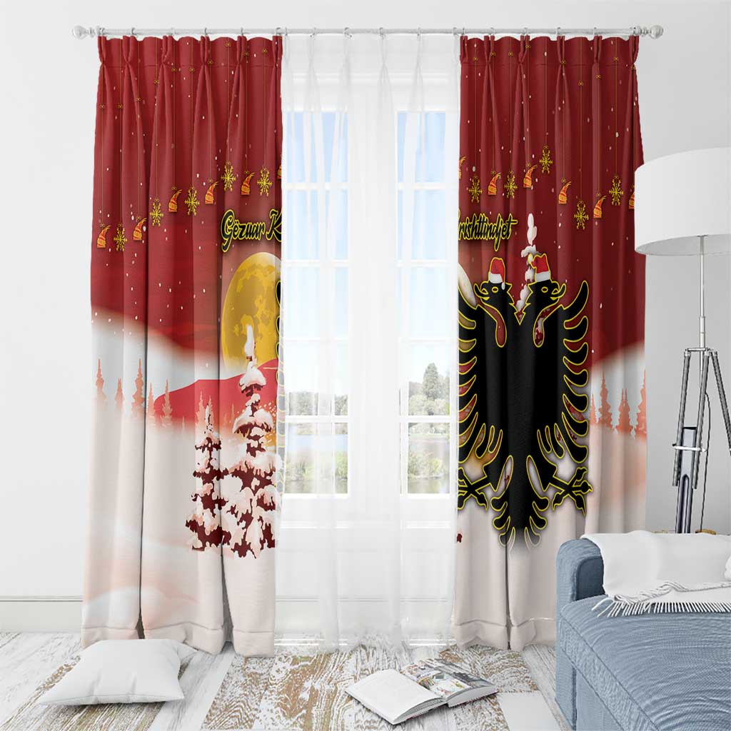 Albania Christmas Window Curtain Gezuar Krishtlindjet - Wonder Print Shop