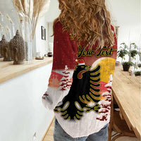 Personalized Albania Christmas Women Casual Shirt Gezuar Krishtlindjet - Wonder Print Shop
