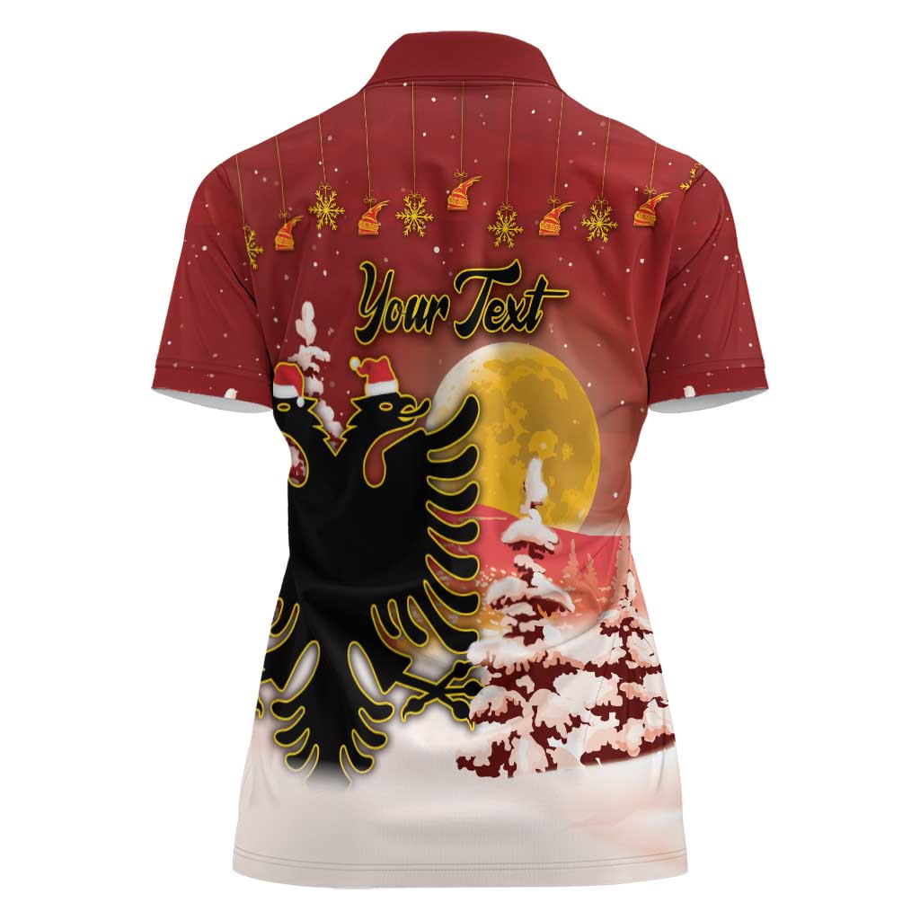 Personalized Albania Christmas Women Polo Shirt Gezuar Krishtlindjet - Wonder Print Shop