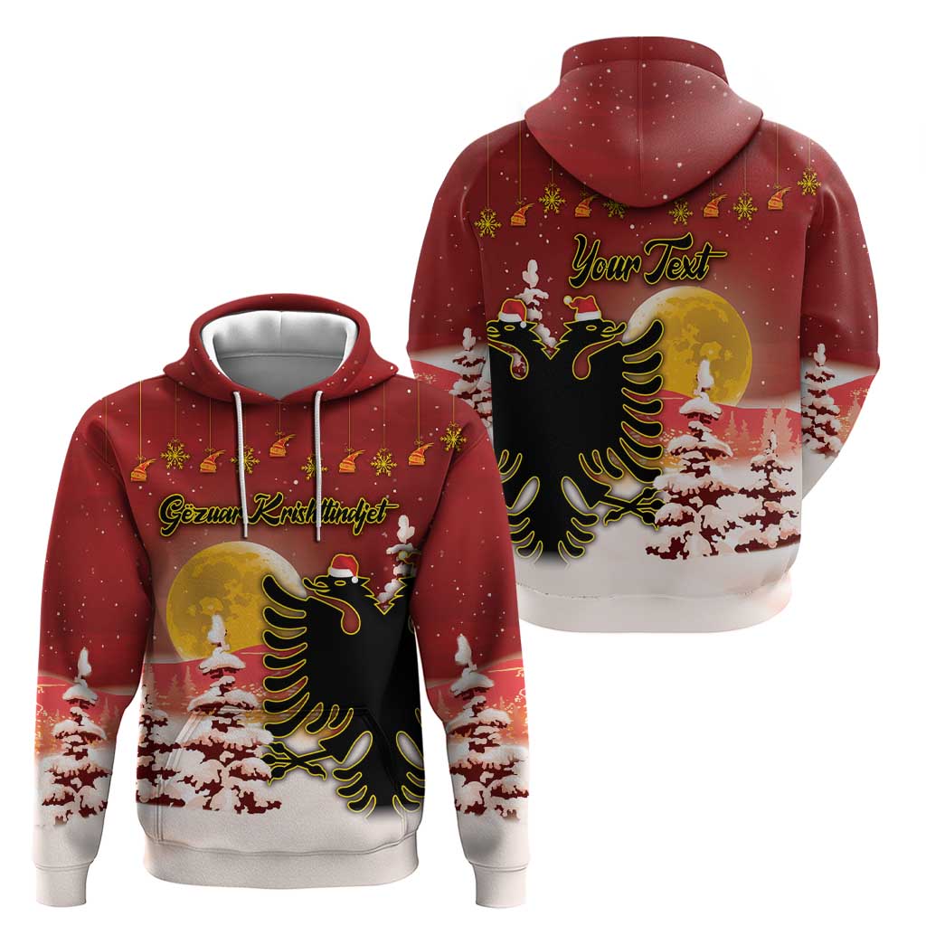 Personalized Albania Christmas Zip Hoodie Gezuar Krishtlindjet - Wonder Print Shop