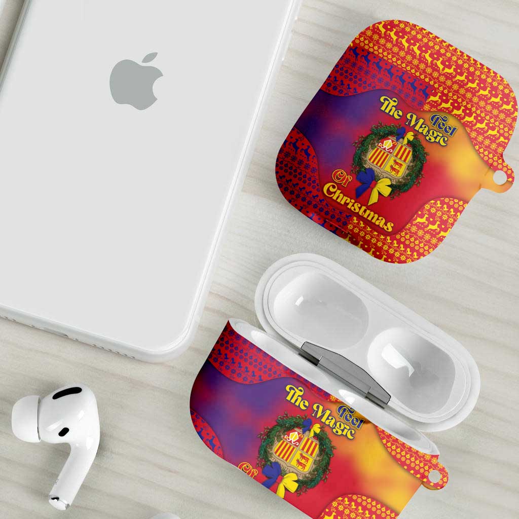 Andorra Christmas AirPods Case Coat Of Arms With Wreath Xmas - Wonder Print Shop