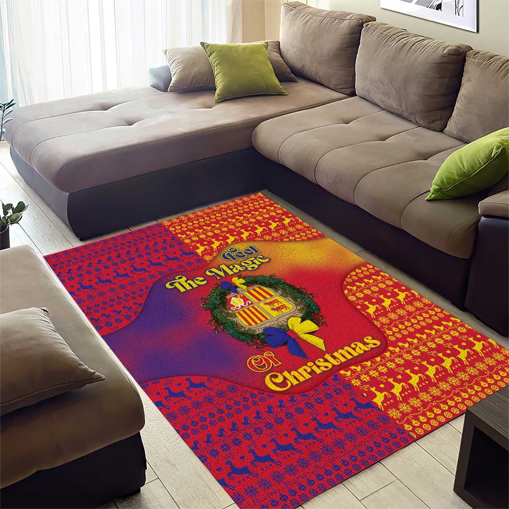 Andorra Christmas Area Rug Coat Of Arms With Wreath Xmas - Wonder Print Shop