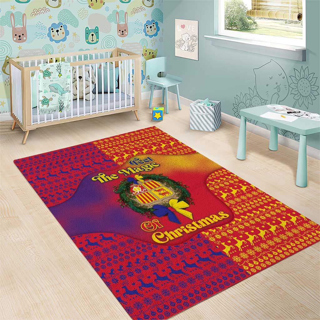 Andorra Christmas Area Rug Coat Of Arms With Wreath Xmas - Wonder Print Shop