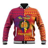 Andorra Christmas Baseball Jacket Coat Of Arms With Wreath Xmas - Wonder Print Shop