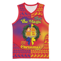 Andorra Christmas Basketball Jersey Coat Of Arms With Wreath Xmas - Wonder Print Shop