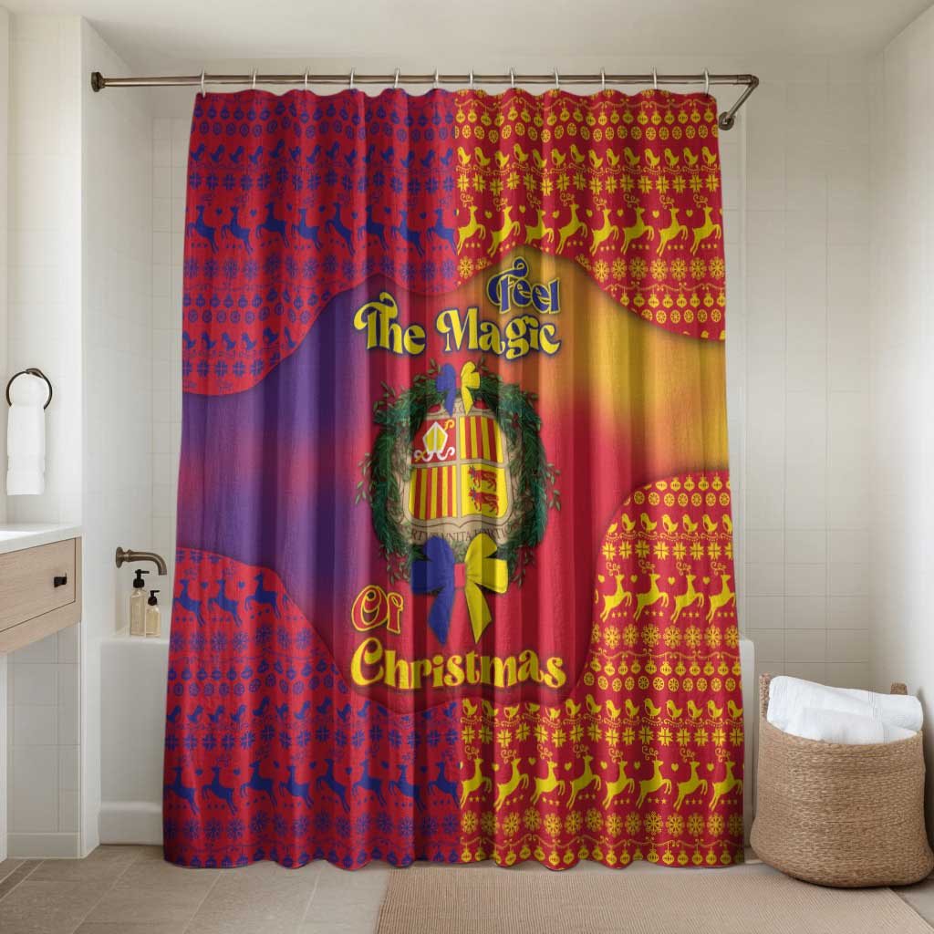 Andorra Christmas Bathroom Set Coat Of Arms With Wreath Xmas - Wonder Print Shop