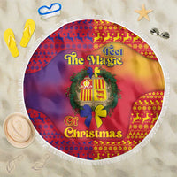 Andorra Christmas Beach Blanket Coat Of Arms With Wreath Xmas - Wonder Print Shop