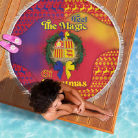 Andorra Christmas Beach Blanket Coat Of Arms With Wreath Xmas - Wonder Print Shop