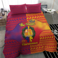 Andorra Christmas Bedding Set Coat Of Arms With Wreath Xmas - Wonder Print Shop