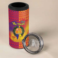 Andorra Christmas 4 in 1 Can Cooler Tumbler Coat Of Arms With Wreath Xmas - Wonder Print Shop