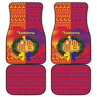 Andorra Christmas Car Mats Coat Of Arms With Wreath Xmas - Wonder Print Shop