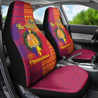 Andorra Christmas Car Seat Cover Coat Of Arms With Wreath Xmas - Wonder Print Shop
