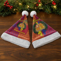 Andorra Christmas Santa Hat Coat Of Arms With Wreath Xmas - Wonder Print Shop