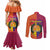 Andorra Christmas Couples Matching Mermaid Dress and Long Sleeve Button Shirt Coat Of Arms With Wreath Xmas - Wonder Print Shop