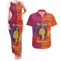 Andorra Christmas Couples Matching Tank Maxi Dress and Hawaiian Shirt Coat Of Arms With Wreath Xmas - Wonder Print Shop