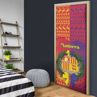 Andorra Christmas Door Cover Coat Of Arms With Wreath Xmas - Wonder Print Shop