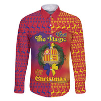 Andorra Christmas Family Matching Long Sleeve Bodycon Dress and Hawaiian Shirt Coat Of Arms With Wreath Xmas - Wonder Print Shop