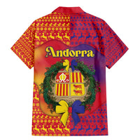 Andorra Christmas Family Matching Mermaid Dress and Hawaiian Shirt Coat Of Arms With Wreath Xmas - Wonder Print Shop