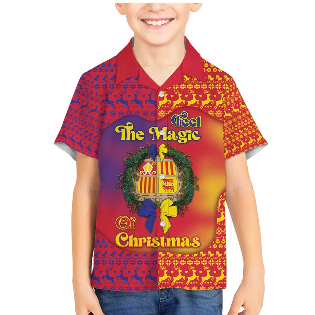 Andorra Christmas Family Matching Mermaid Dress and Hawaiian Shirt Coat Of Arms With Wreath Xmas - Wonder Print Shop