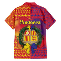 Andorra Christmas Family Matching Off Shoulder Maxi Dress and Hawaiian Shirt Coat Of Arms With Wreath Xmas - Wonder Print Shop