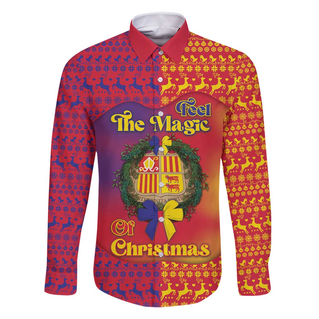 Andorra Christmas Family Matching Tank Maxi Dress and Hawaiian Shirt Coat Of Arms With Wreath Xmas - Wonder Print Shop