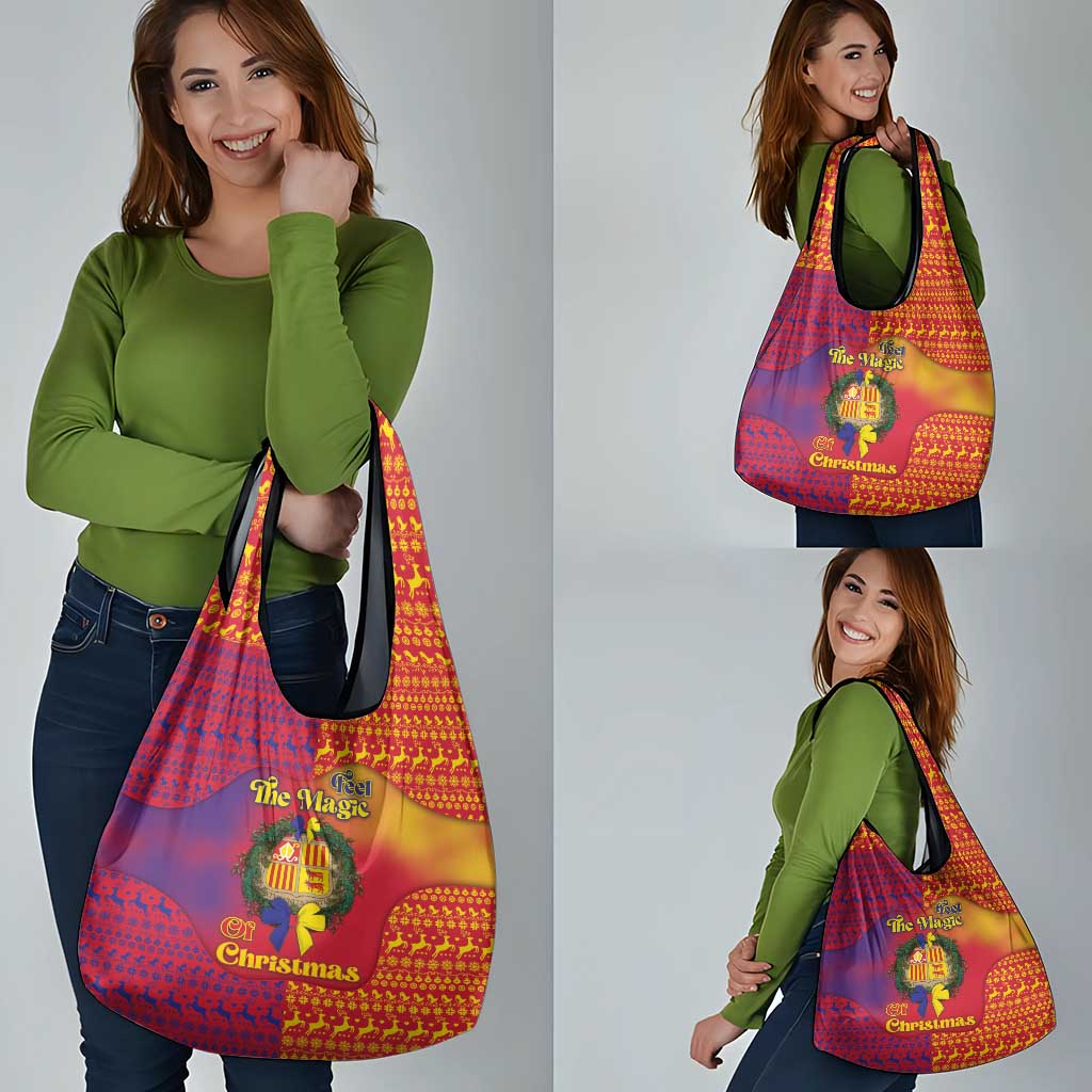 Andorra Christmas Grocery Bag Coat Of Arms With Wreath Xmas - Wonder Print Shop