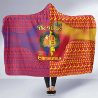 Andorra Christmas Hooded Blanket Coat Of Arms With Wreath Xmas - Wonder Print Shop