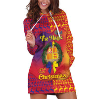 Andorra Christmas Hoodie Dress Coat Of Arms With Wreath Xmas - Wonder Print Shop