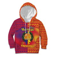 Andorra Christmas Kid Hoodie Coat Of Arms With Wreath Xmas - Wonder Print Shop