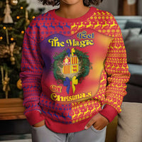 Andorra Christmas Kid Ugly Christmas Sweater Coat Of Arms With Wreath Xmas - Wonder Print Shop