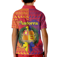 Andorra Christmas Kid Polo Shirt Coat Of Arms With Wreath Xmas - Wonder Print Shop