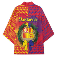Andorra Christmas Kimono Coat Of Arms With Wreath Xmas - Wonder Print Shop