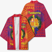 Andorra Christmas Kimono Coat Of Arms With Wreath Xmas - Wonder Print Shop