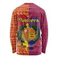 Andorra Christmas Long Sleeve Shirt Coat Of Arms With Wreath Xmas - Wonder Print Shop