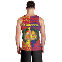Andorra Christmas Men Tank Top Coat Of Arms With Wreath Xmas - Wonder Print Shop