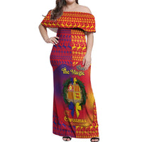 Andorra Christmas Off Shoulder Maxi Dress Coat Of Arms With Wreath Xmas - Wonder Print Shop