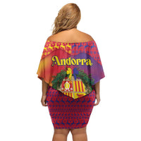 Andorra Christmas Off Shoulder Short Dress Coat Of Arms With Wreath Xmas - Wonder Print Shop
