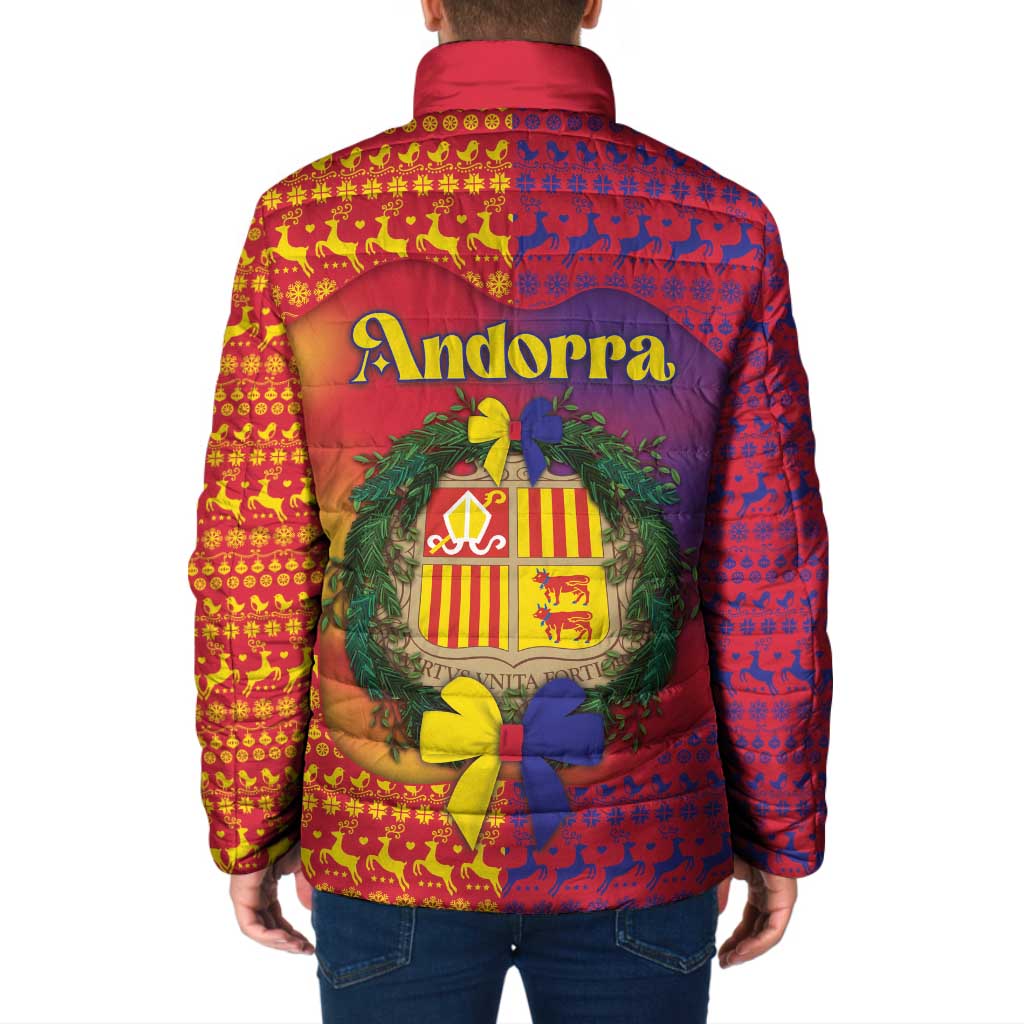 Andorra Christmas Padded Jacket Coat Of Arms With Wreath Xmas - Wonder Print Shop