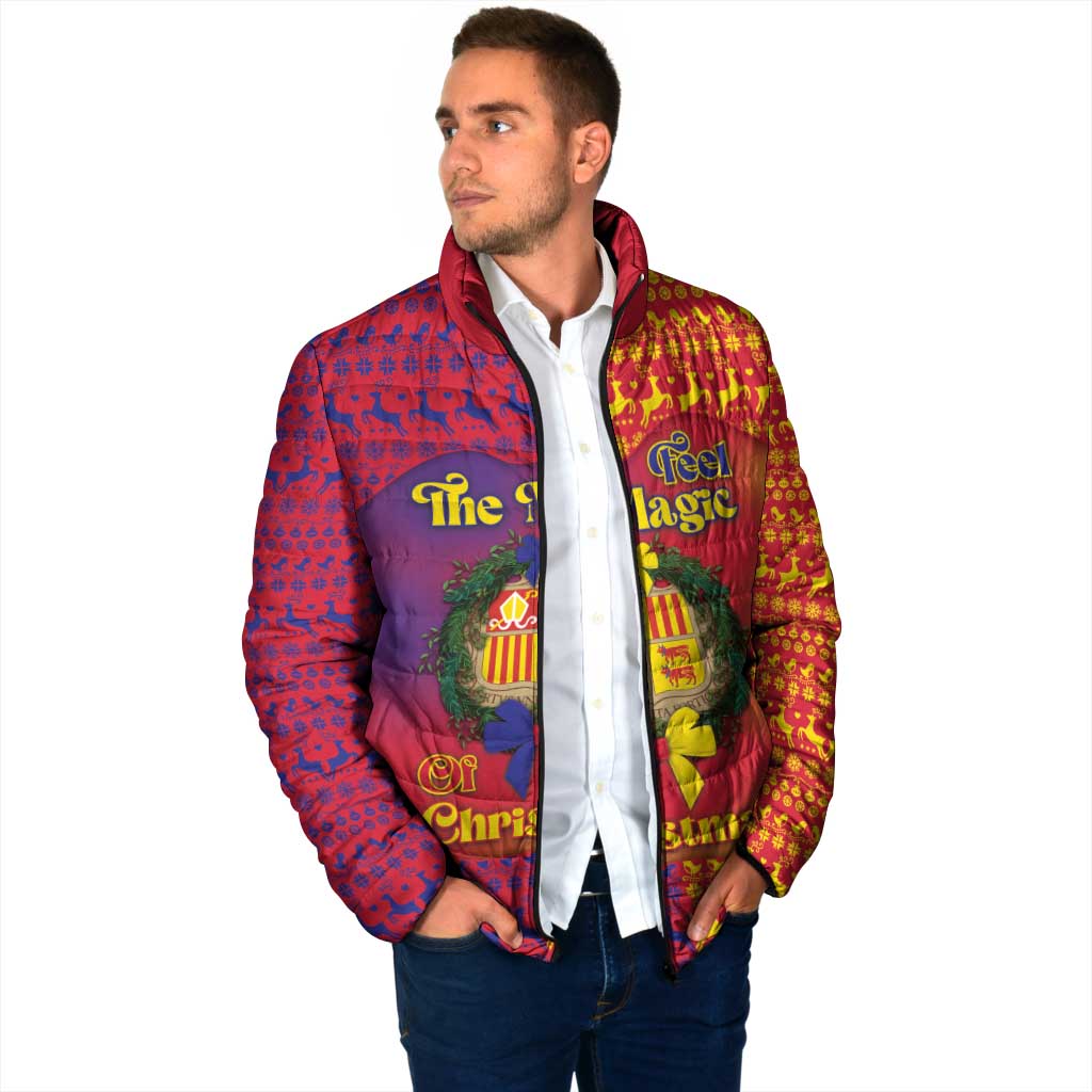 Andorra Christmas Padded Jacket Coat Of Arms With Wreath Xmas - Wonder Print Shop