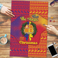 Andorra Christmas Puzzle Coat Of Arms With Wreath Xmas - Wonder Print Shop