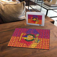 Andorra Christmas Puzzle Coat Of Arms With Wreath Xmas - Wonder Print Shop