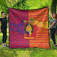 Andorra Christmas Quilt Coat Of Arms With Wreath Xmas - Wonder Print Shop