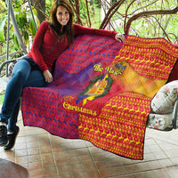 Andorra Christmas Quilt Coat Of Arms With Wreath Xmas - Wonder Print Shop