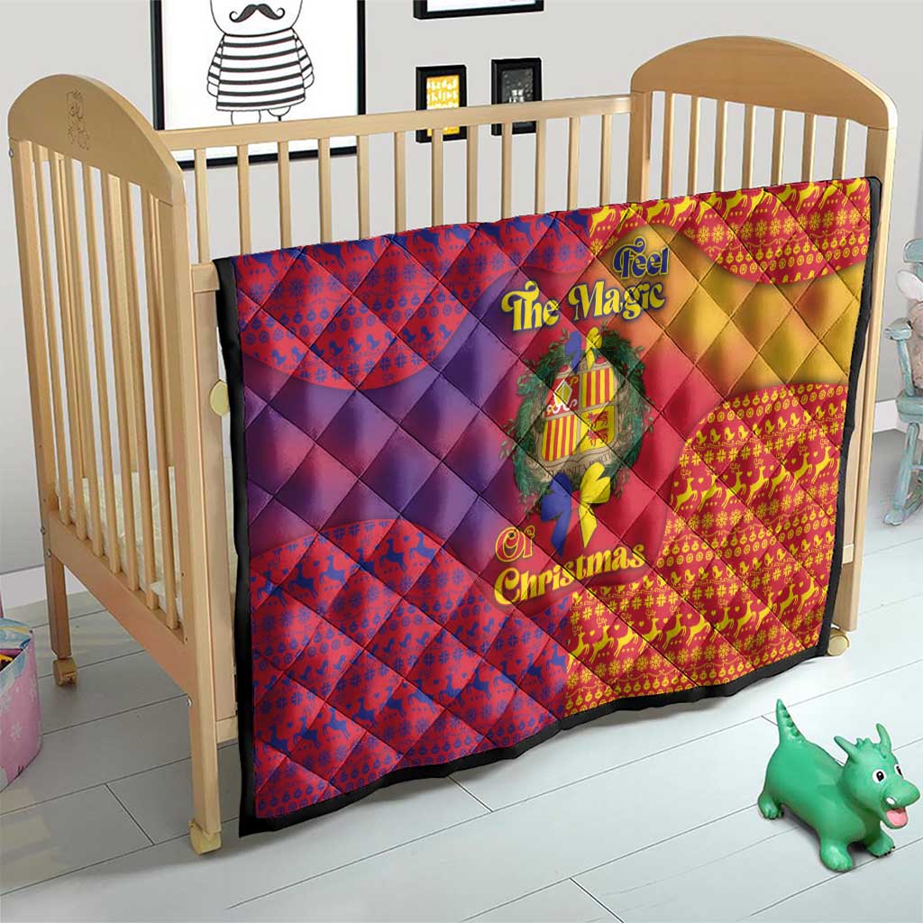 Andorra Christmas Quilt Coat Of Arms With Wreath Xmas - Wonder Print Shop