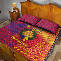 Andorra Christmas Quilt Bed Set Coat Of Arms With Wreath Xmas - Wonder Print Shop