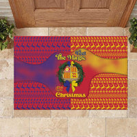 Andorra Christmas Rubber Doormat Coat Of Arms With Wreath Xmas - Wonder Print Shop