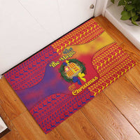 Andorra Christmas Rubber Doormat Coat Of Arms With Wreath Xmas - Wonder Print Shop