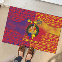 Andorra Christmas Rubber Doormat Coat Of Arms With Wreath Xmas - Wonder Print Shop